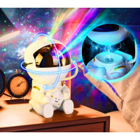 Nočná LED lampička/projektor s diaľkovým ovládačom UNIVERSE - biela