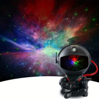 Nočná LED lampička/projektor s diaľkovým ovládačom UNIVERSE - čierna