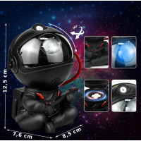 Nočná LED lampička/projektor s diaľkovým ovládačom UNIVERSE - čierna