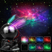 Nočná LED lampička/projektor s diaľkovým ovládačom UNIVERSE - čierna