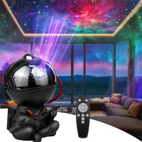 Nočná LED lampička/projektor s diaľkovým ovládačom UNIVERSE - čierna