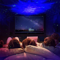 Nočná LED lampička/projektor s diaľkovým ovládačom UNIVERSE - čierna