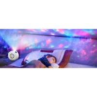 Nočná LED lampička/projektor hviezd SPIRAL - biela