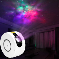 Nočná LED lampička/projektor hviezd SPIRAL - biela