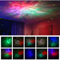 Nočná LED lampička/projektor hviezd NEBULA - biela