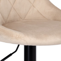 Barová stolička CYDRO VELVET - béžová/čierna