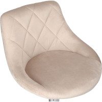 Barová stolička CYDRO VELVET - béžová/chróm