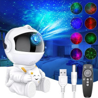 Nočná LED lampička/projektor s diaľkovým ovládačom UNIVERSE - biela