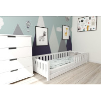 Detská Montessori posteľ z masívu borovice LULU 200x90 cm - biela