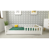 Detská Montessori posteľ z masívu borovice LULU 200x90 cm - biela
