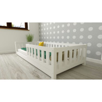 Detská Montessori posteľ z masívu borovice LULU 200x90 cm - biela