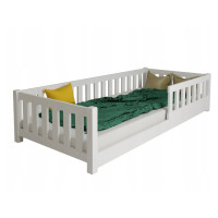 Detská Montessori posteľ z masívu borovice LULU 200x90 cm - biela
