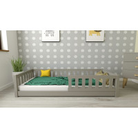 Detská Montessori posteľ z masívu borovice LULU 200x90 cm - šedá