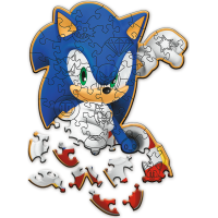 TREFL Drevené obrysové puzzle Sonic: Veselý Sonic 50 dielikov
