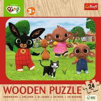 TREFL Drevené puzzle Bing: Zoznámte sa s Bingom 24 dielikov
