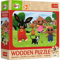 TREFL Drevené puzzle Bing: Zoznámte sa s Bingom 24 dielikov