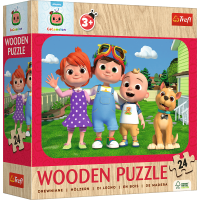 TREFL Drevené puzzle Cocomelon: Veselý Cocomelon 24 dielikov