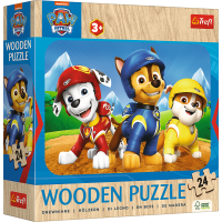 TREFL Drevené puzzle Tlapková patrola: Roztomilý tím psov 24 dielikov