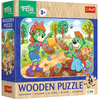 Drevené puzzle Treflíci: Zoznámte sa s rodinou Treflíkov 24 dielikov