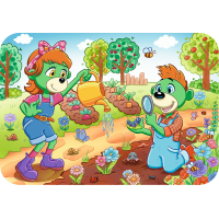 Drevené puzzle Treflíci: Zoznámte sa s rodinou Treflíkov 24 dielikov