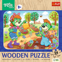 Drevené puzzle Treflíci: Zoznámte sa s rodinou Treflíkov 24 dielikov