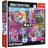 TREFL Puzzle Monster High: Elektrizujúci deň 4v1 (35,48,54,70 dielikov)