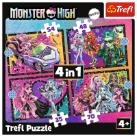 TREFL Puzzle Monster High: Elektrizujúci deň 4v1 (35,48,54,70 dielikov)