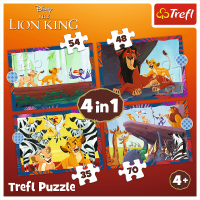 TREFL Puzzle Odvážny Leví kráľ 4v1 (35,48,54,70 dielikov)