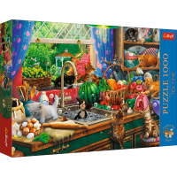 TREFL Puzzle Premium Plus Tea Time: Rozverné mačiatka1000 dielikov