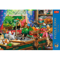 TREFL Puzzle Premium Plus Tea Time: Rozverné mačiatka1000 dielikov