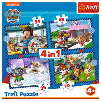 TREFL Puzzle Tlapková patrola: Psie záležitosti 4v1 (35,48,54,70 dielikov)