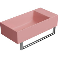 GSI KUBE X keramické umývadlo 50x25cm, brúsená spodná hrana, bez otvoru, pravé/ľavé, blush mat 94869024