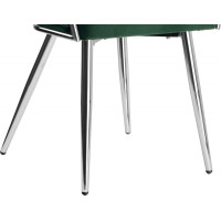 Jedálenské kresielko COFTON Velvet - tmavo zelené/chróm