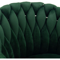 Jedálenské kresielko COFTON Velvet - tmavo zelené/chróm