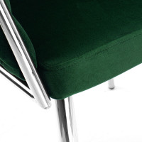 Jedálenské kresielko COFTON Velvet - tmavo zelené/chróm