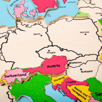 Bigjigs Toys Drevené puzzle mapa Európy 25dílků