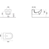 GSI PURA bidet závesný, 36x55cm, blush mat 8865124