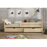 Detská posteľ z masívu borovice ELENA so šuplíkmi - 200x90 cm - PRÍRODNÁ BOROVICA