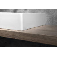 GSI KUBE X keramické umývadlo 50x25cm, brúsená spodná hrana, bez otvoru, pravé/ľavé, blush mat 94869024