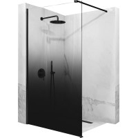 Kúpeľňová pevná zástena Rea AERO Ombre 120 cm - čierna - čierne sklo