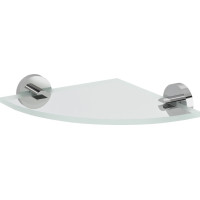 Sapho X-ROUND sklenená polica rohová, štvrťkruhová 200x200mm, chróm / číre sklo XR009-11