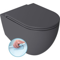 Isvea INFINITY závesná WC misa, Rimless, 36, 5x53cm, antracit 10NF02004-2C
