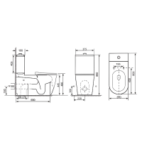 Sapho MEDIC RIMLESS WC kombi misa s nádržkou, spodný/zadný odpad, biela MC102