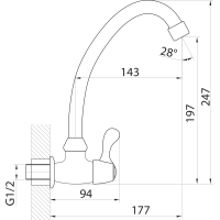 Aqualine Nástenný guľový ventil 1/2", otočná hubica, chróm ZY1813