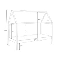 Detská domčeková posteľ z masívu borovice NICO - 200x90 cm - PRÍRODNÁ BOROVICA