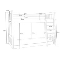 Detská poschodová posteľ z masívu borovice ŠIMON s Montessori lôžkom - 200x90 cm - BIELA