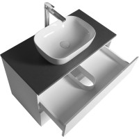 Aqualine ALTAIR skrinka s doskou 87, 5 cm, biela/antracit bridlice AI290-03