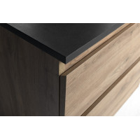 Aqualine ALTAIR skrinka s doskou 87, 5 cm, dub emporio/antracit bridlice AI390-02