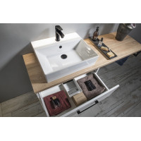 Aqualine VEGA zostava kúpeľňového nábytku, š. 145 cm, biela/dub platín VG073-02