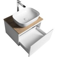 Aqualine ALTAIR skrinka s doskou 58 cm, biela/dub emporio AI263-02